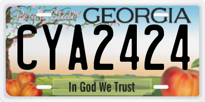GA license plate CYA2424