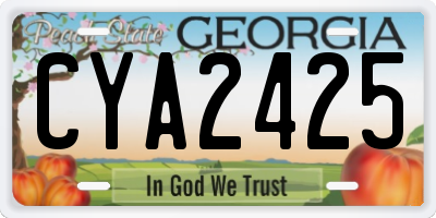 GA license plate CYA2425