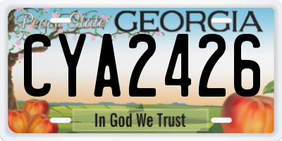 GA license plate CYA2426