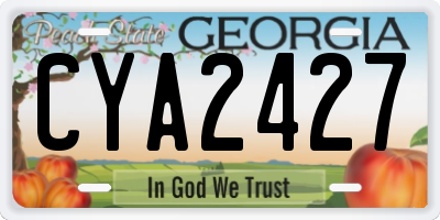 GA license plate CYA2427