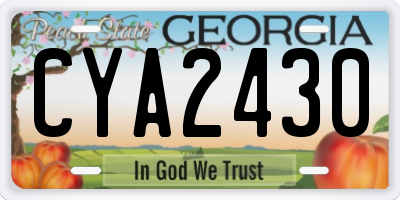 GA license plate CYA2430