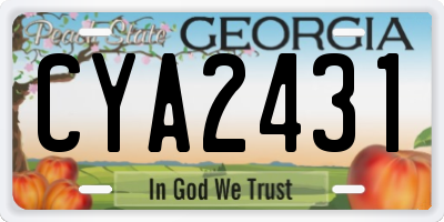 GA license plate CYA2431