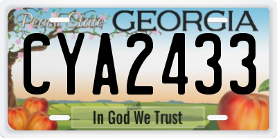 GA license plate CYA2433