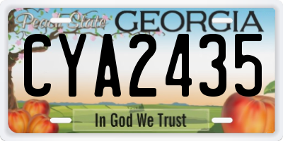 GA license plate CYA2435