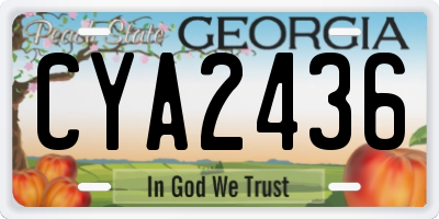 GA license plate CYA2436