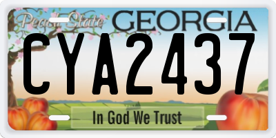 GA license plate CYA2437