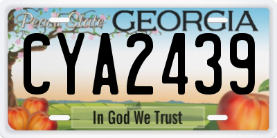 GA license plate CYA2439