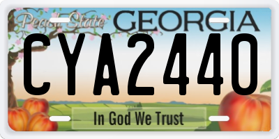 GA license plate CYA2440