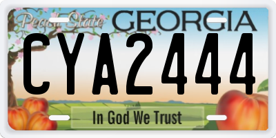 GA license plate CYA2444