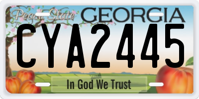 GA license plate CYA2445