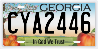 GA license plate CYA2446
