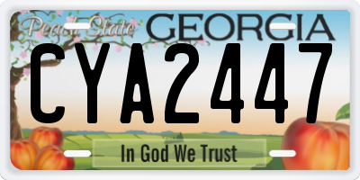 GA license plate CYA2447