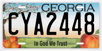 GA license plate CYA2448