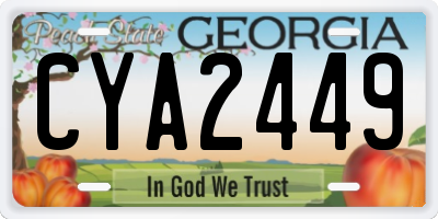 GA license plate CYA2449