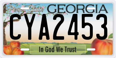 GA license plate CYA2453