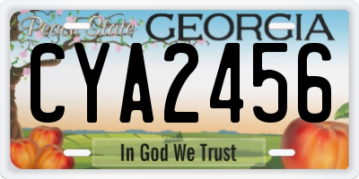 GA license plate CYA2456
