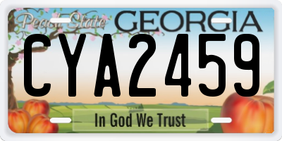 GA license plate CYA2459