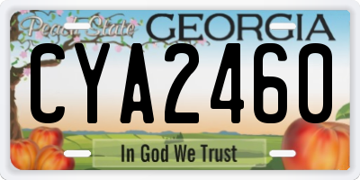 GA license plate CYA2460