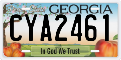 GA license plate CYA2461