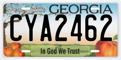 GA license plate CYA2462