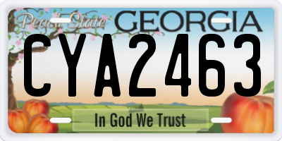 GA license plate CYA2463