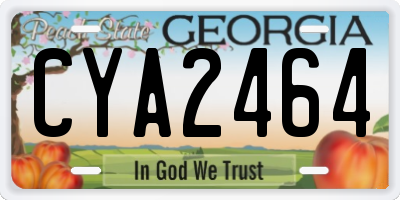 GA license plate CYA2464