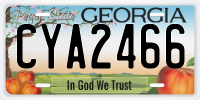 GA license plate CYA2466
