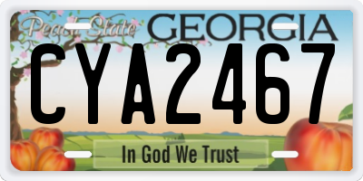 GA license plate CYA2467