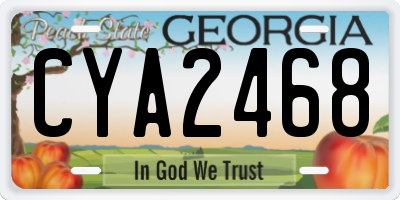 GA license plate CYA2468