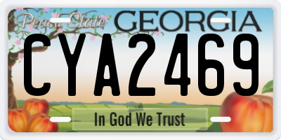 GA license plate CYA2469
