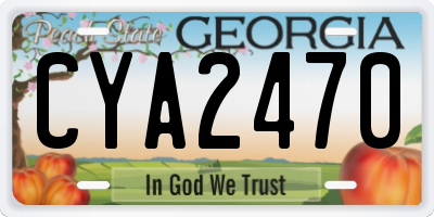 GA license plate CYA2470