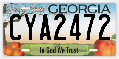 GA license plate CYA2472