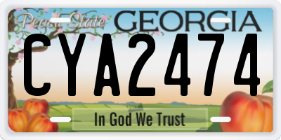 GA license plate CYA2474