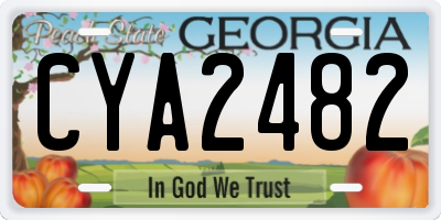 GA license plate CYA2482