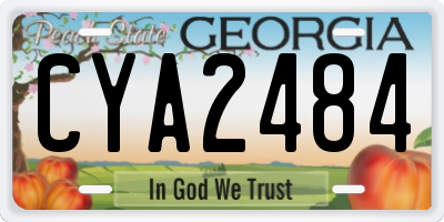 GA license plate CYA2484