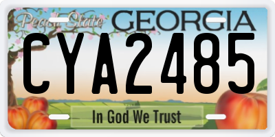 GA license plate CYA2485
