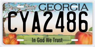 GA license plate CYA2486