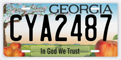 GA license plate CYA2487