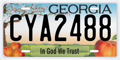 GA license plate CYA2488