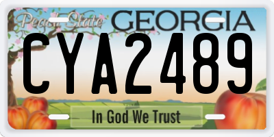 GA license plate CYA2489