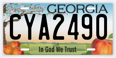 GA license plate CYA2490