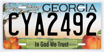 GA license plate CYA2492