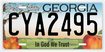 GA license plate CYA2495