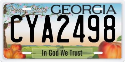 GA license plate CYA2498