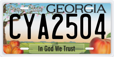 GA license plate CYA2504