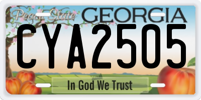 GA license plate CYA2505