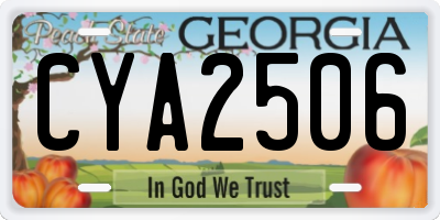 GA license plate CYA2506