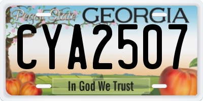 GA license plate CYA2507
