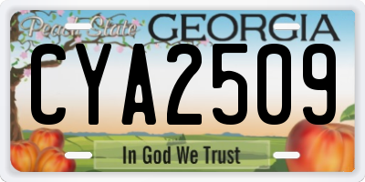 GA license plate CYA2509