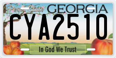 GA license plate CYA2510